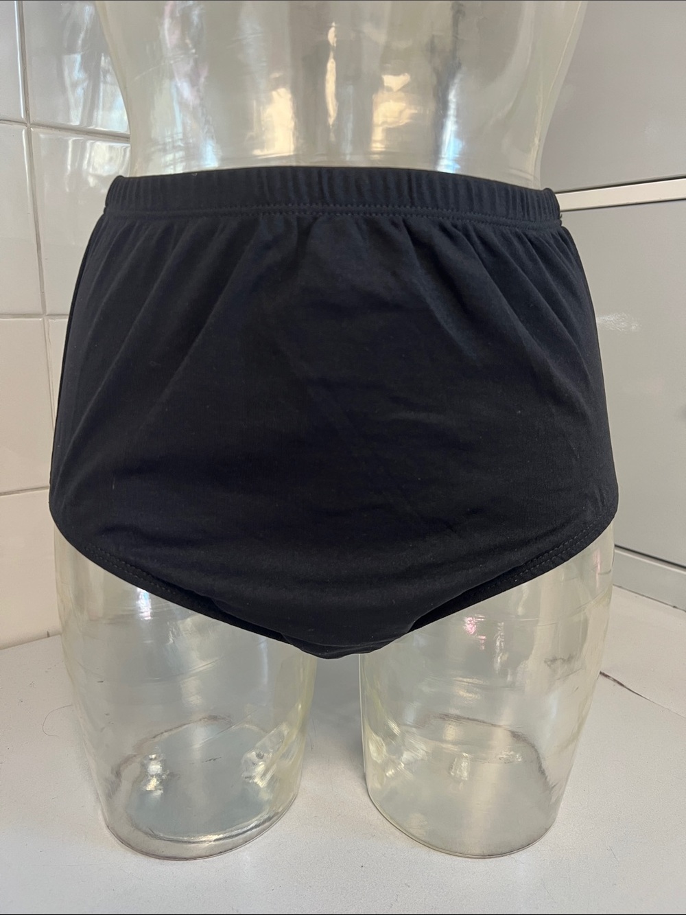 Body Wrappers Black Cheer/Dance Nylon Brief XL NWOT